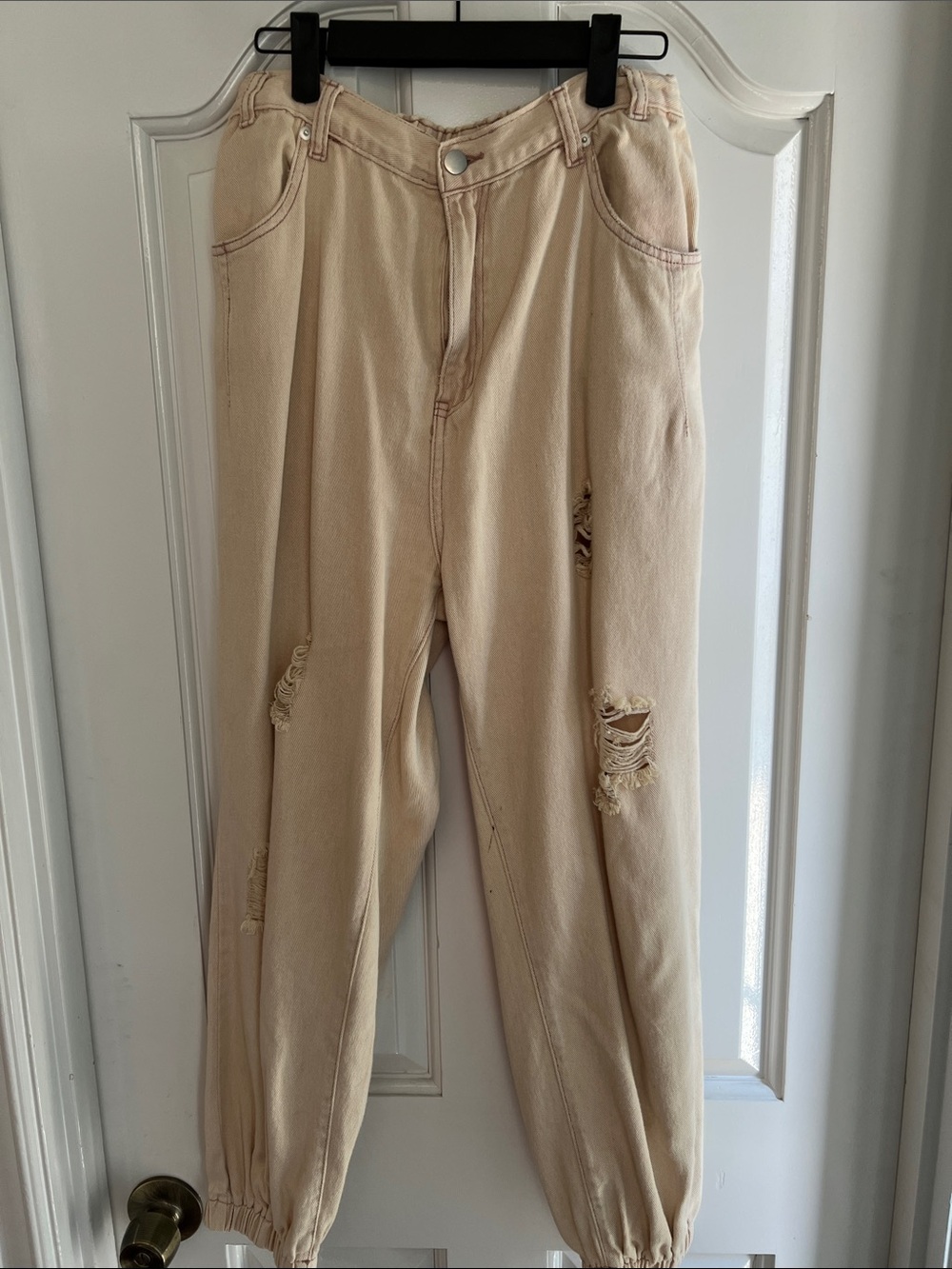 POL Neutral Beige Elastic Waist Pants